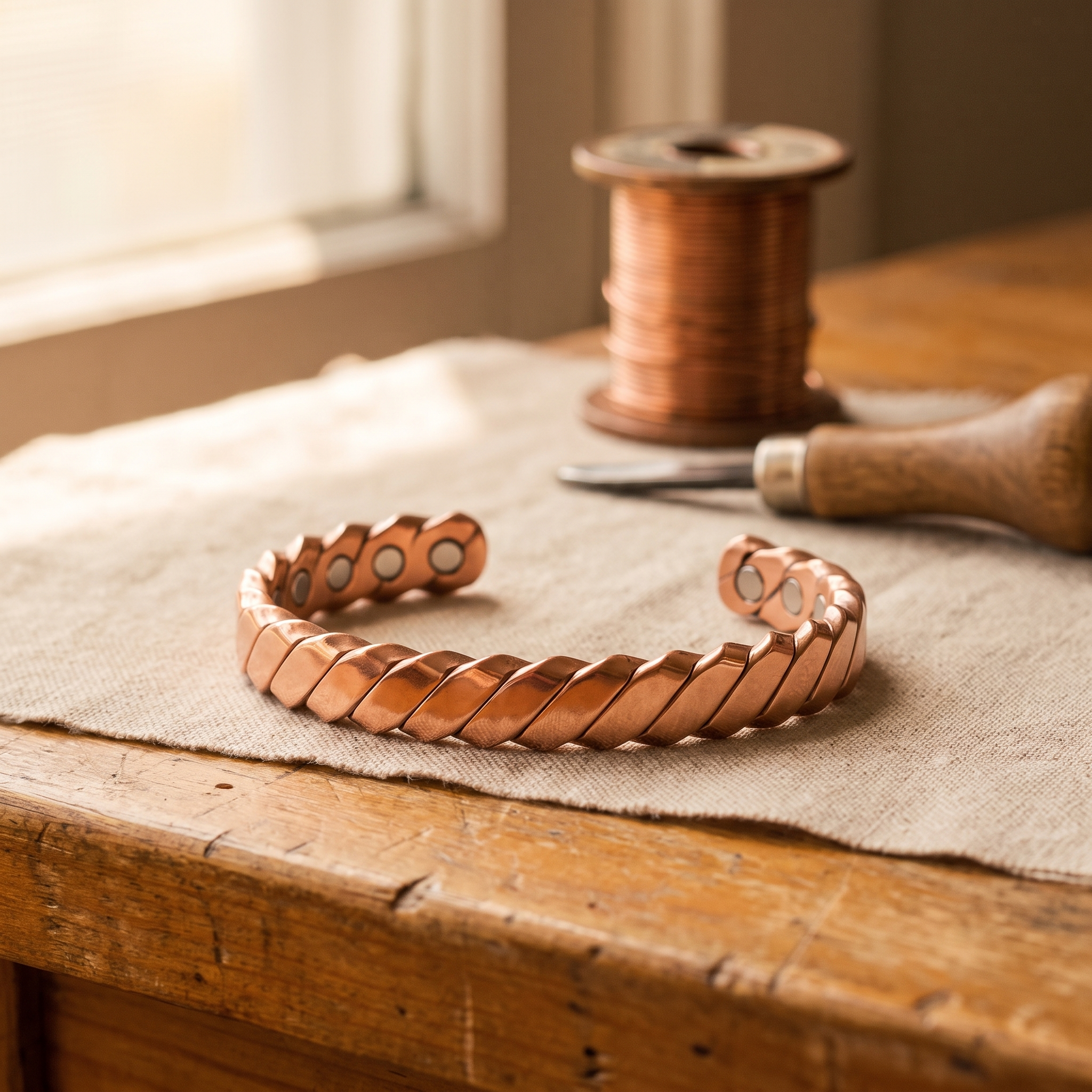 Brigittes Kupferarmband „Moos“ – Hauptbild