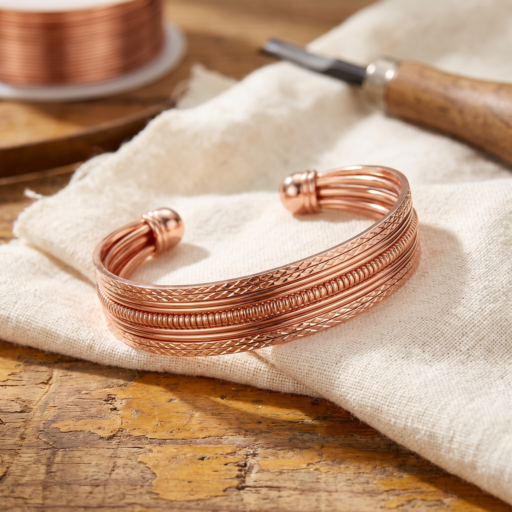 Brigittes Kupferarmband „Adlerfarn“ – Hauptbild