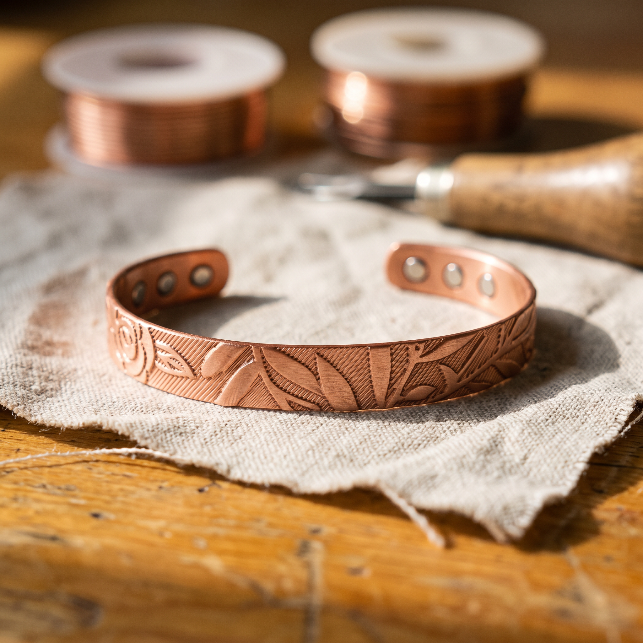 Brigittes Kupferarmband „Waldhain“ – Hauptbild