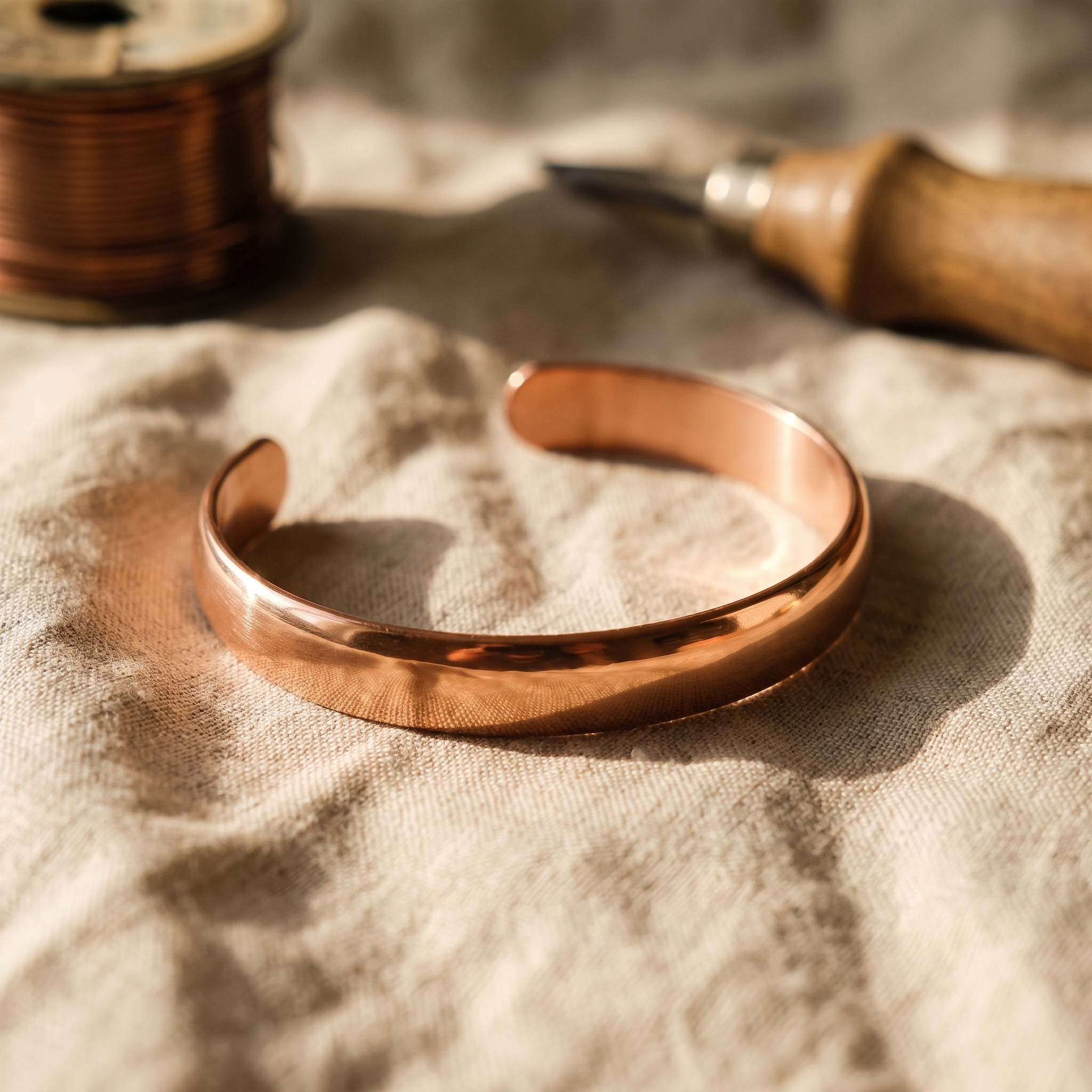 Brigittes Kupferarmband „Gezeitenglätte“ – Hauptbild