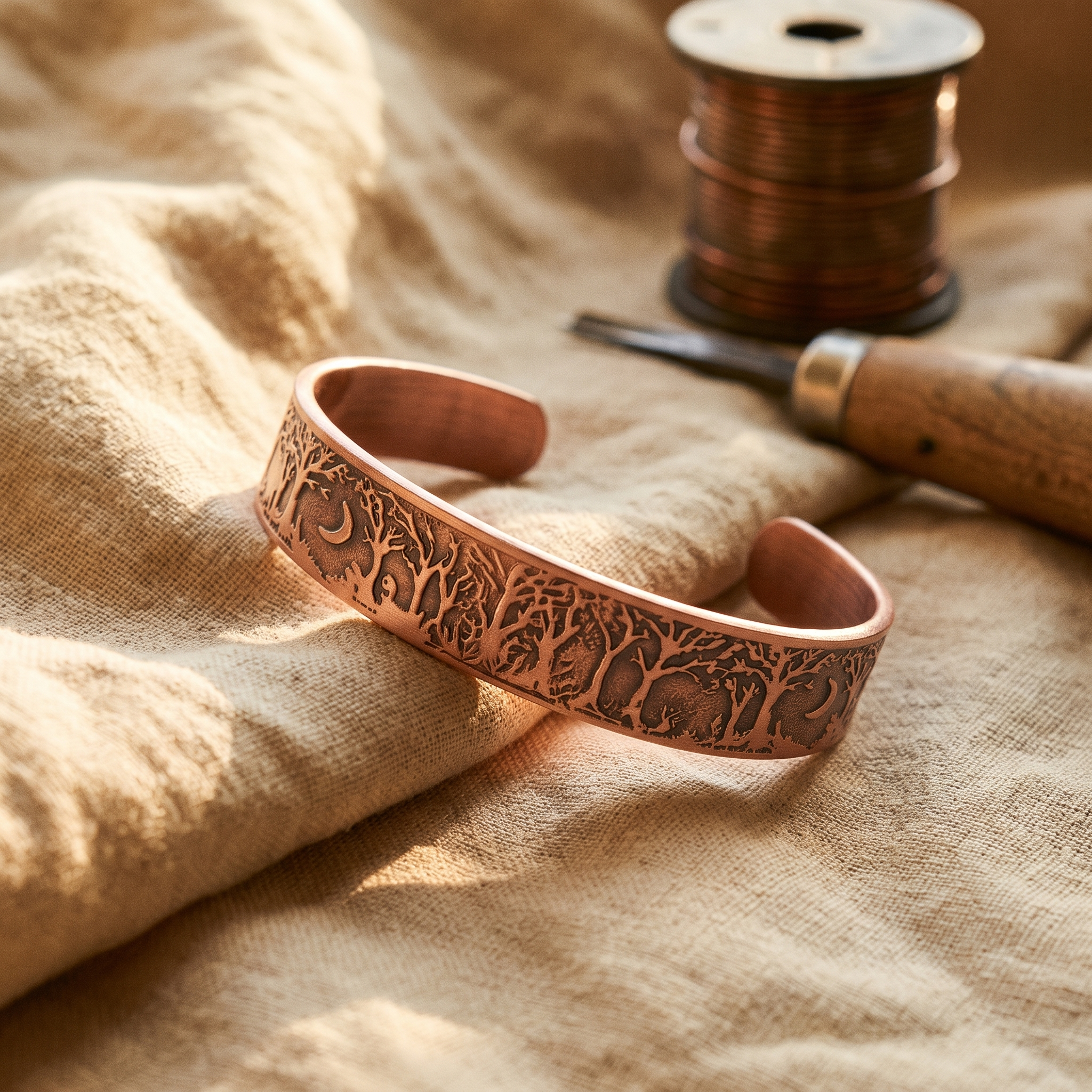 Brigittes Kupferarmband „Baumhain“ – Hauptbild