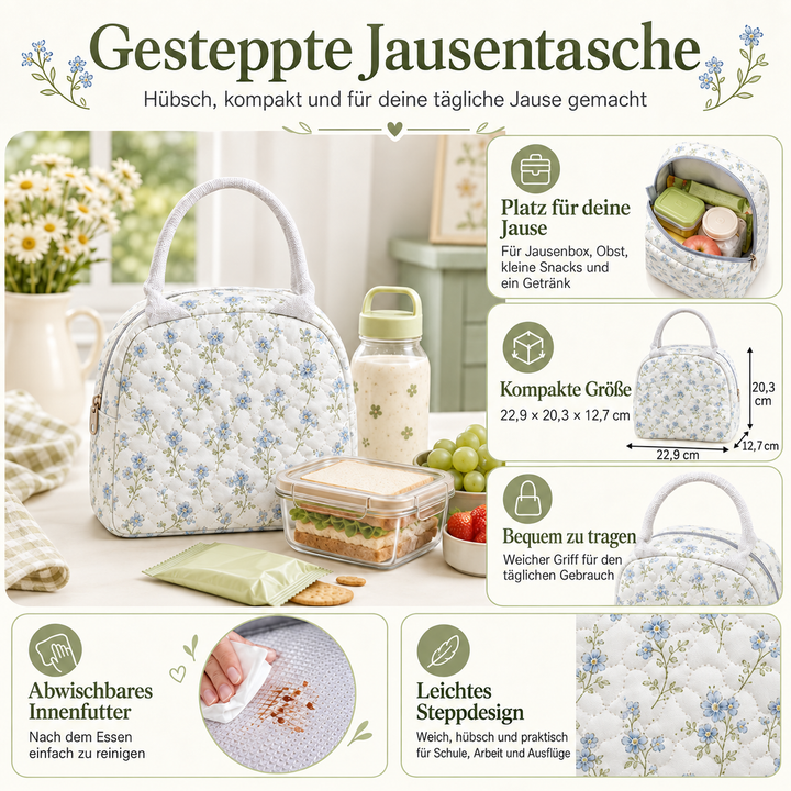 Gesteppte Jausentasche – Eule und Erntemond