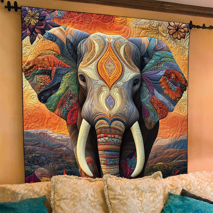 Gesteppte Decke – Elefant im Mondschein NCU0DK660
