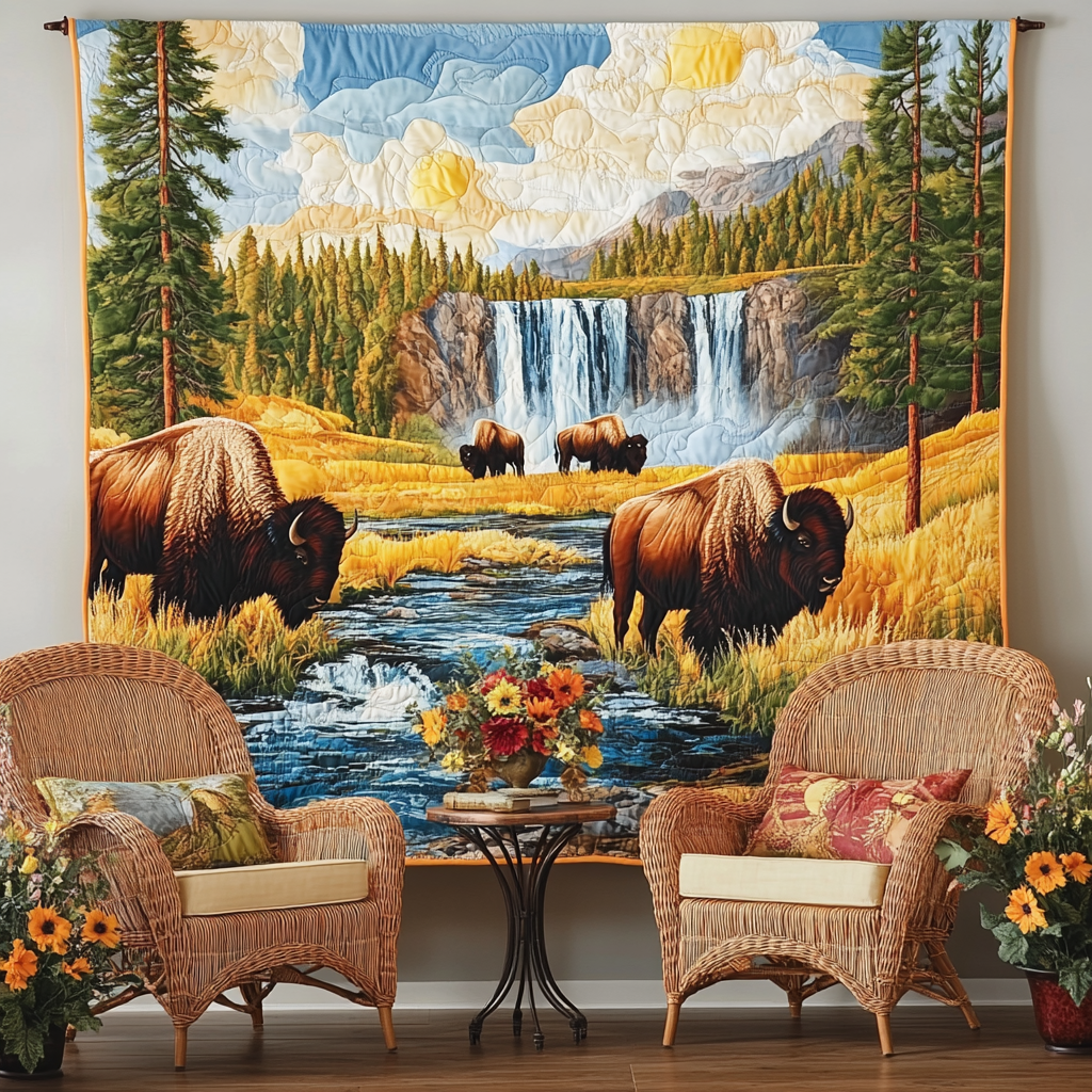 Kunst-Wandbehang – Bison NCU0TL995