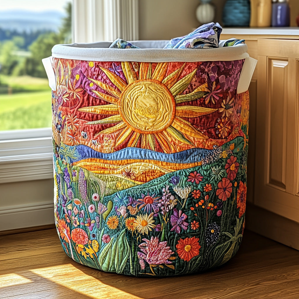 Gesteppter Wäschekorb – mit Blumenmuster NCU0QN025