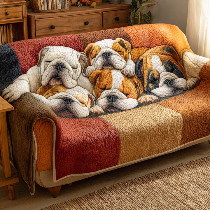 Gesteppter Sofabezug – mit ruhender Bulldogge NCU0XD1305