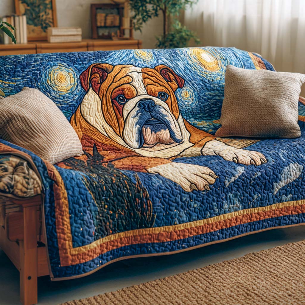 Gesteppter Sofabezug – mit Bulldogge NCU0VT321