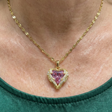 Herzkette „Engelsumarmung“ in Rosa | Gold