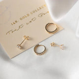 Ohrring-Set „Dara“ mit Steinen | Gold
