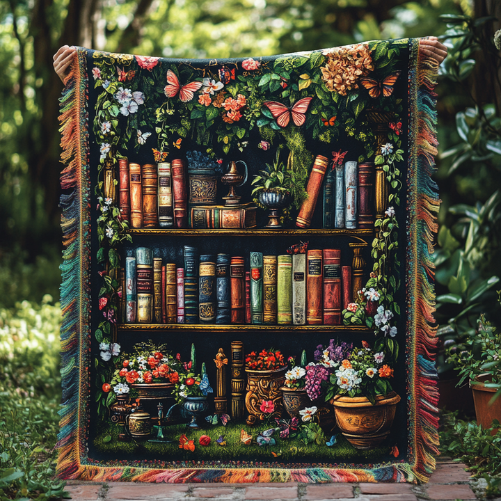 Gewebte Decke – Blumen-Bücherregal NCU0DV3874
