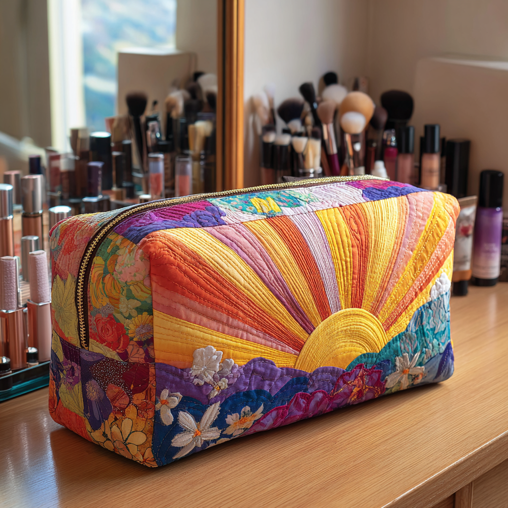 Gesteppte Kosmetiktasche mit Morgenblumen NCU0DK10299