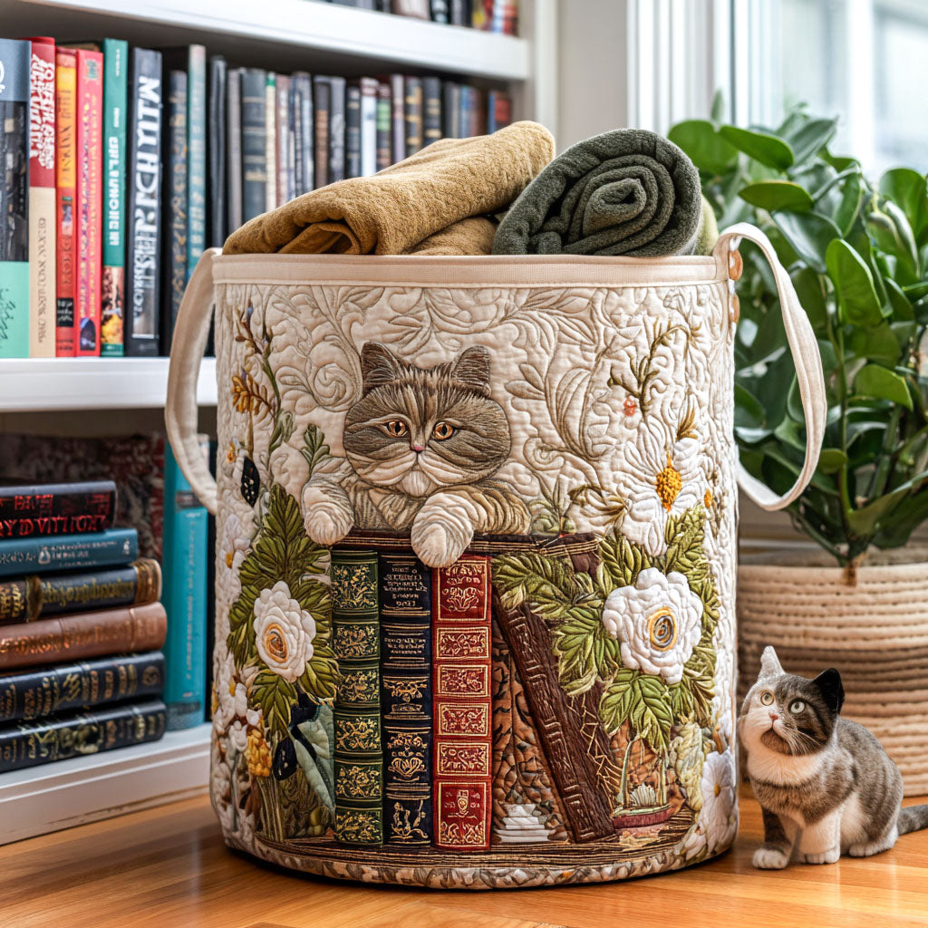 Gesteppter Wäschekorb – mit gemütlicher Katze NCU0QN034