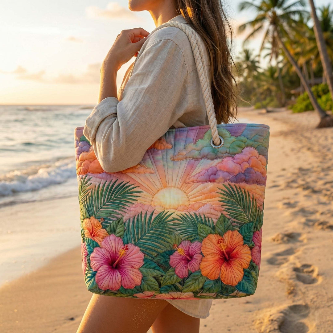 Handgemachte Strandtasche | Tropischer Morgen