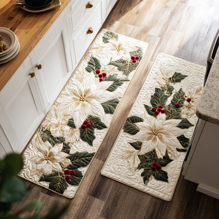 Rutschfester Küchenteppich – Weihnachtsküchenteppich Winterblumen NCU0TD1726
