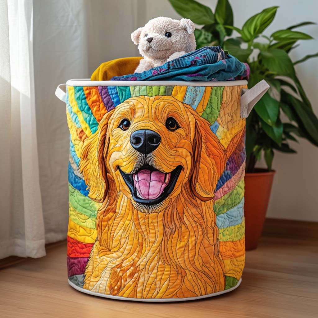 Gesteppter Wäschekorb – mit Golden Retriever NCU0QN013