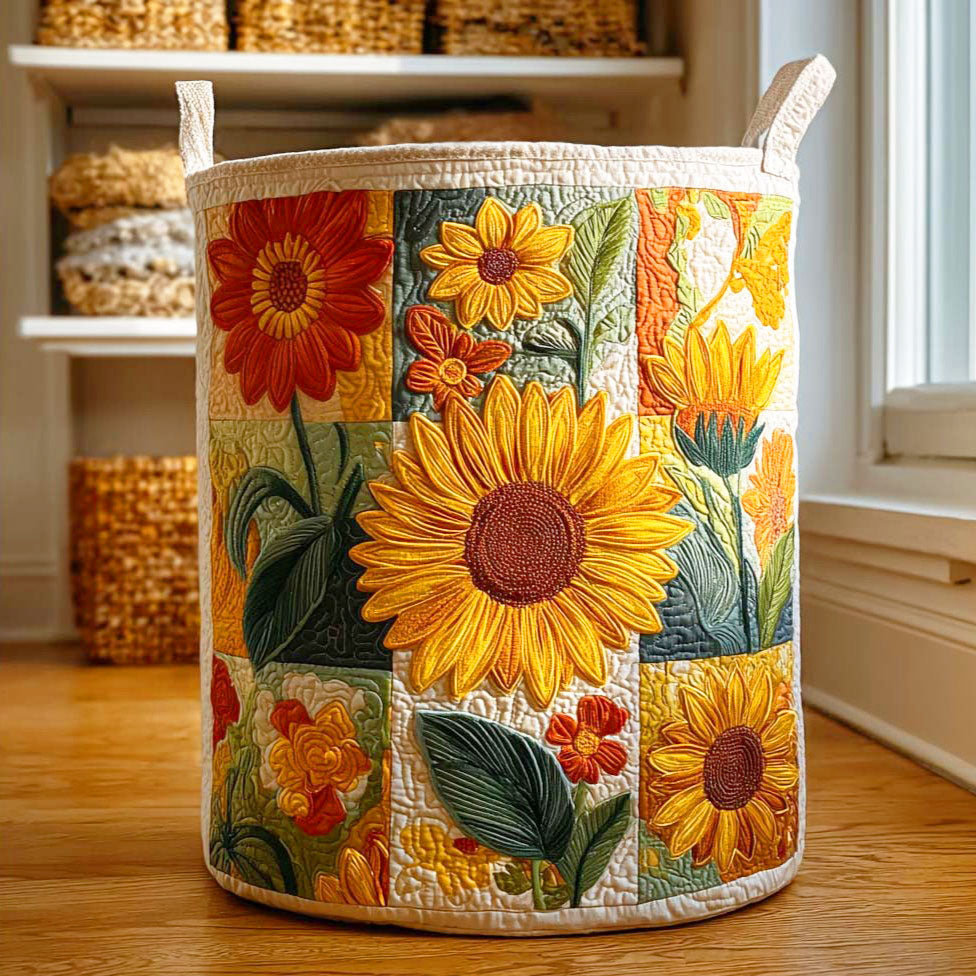 Gesteppter Wäschekorb – mit Sonnenblume NCU0QN042