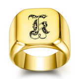 Klassischer Initialenring | Gold
