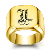 Klassischer Initialenring | Gold