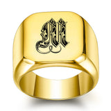 Klassischer Initialenring | Gold