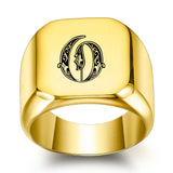 Klassischer Initialenring | Gold