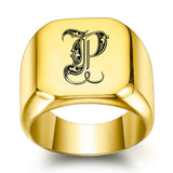 Klassischer Initialenring | Gold