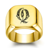 Klassischer Initialenring | Gold