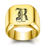 Klassischer Initialenring | Gold