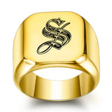 Klassischer Initialenring | Gold