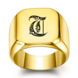 Klassischer Initialenring | Gold