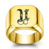 Klassischer Initialenring | Gold