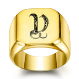 Klassischer Initialenring | Gold