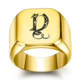 Klassischer Initialenring | Gold