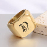 Klassischer Initialenring | Gold