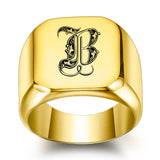 Klassischer Initialenring | Gold
