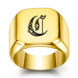 Klassischer Initialenring | Gold