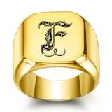 Klassischer Initialenring | Gold