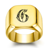 Klassischer Initialenring | Gold
