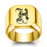 Klassischer Initialenring | Gold