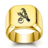 Klassischer Initialenring | Gold