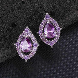 Set Nadine: Halskette und Ohrringe mit Amethyst