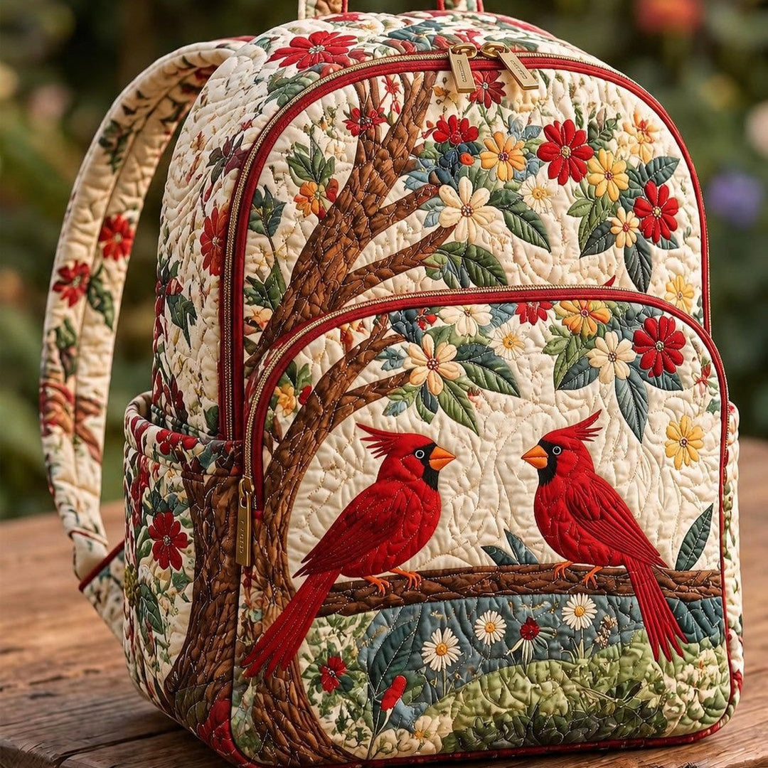 Gesteppter Rucksack – Kardinalvogelpaar von Brigitte Wien