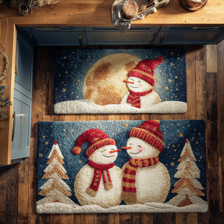 Rutschfester Küchenteppich – Winterküchenteppich Schneetag NCU0TD1694