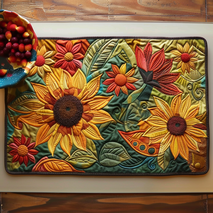 Gesteppte Tischsets – Sonnenblumen Sunburst NCU0TL075