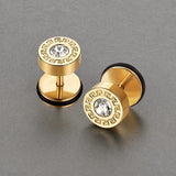 Ohrstecker Theron mit Linienmuster | Gold