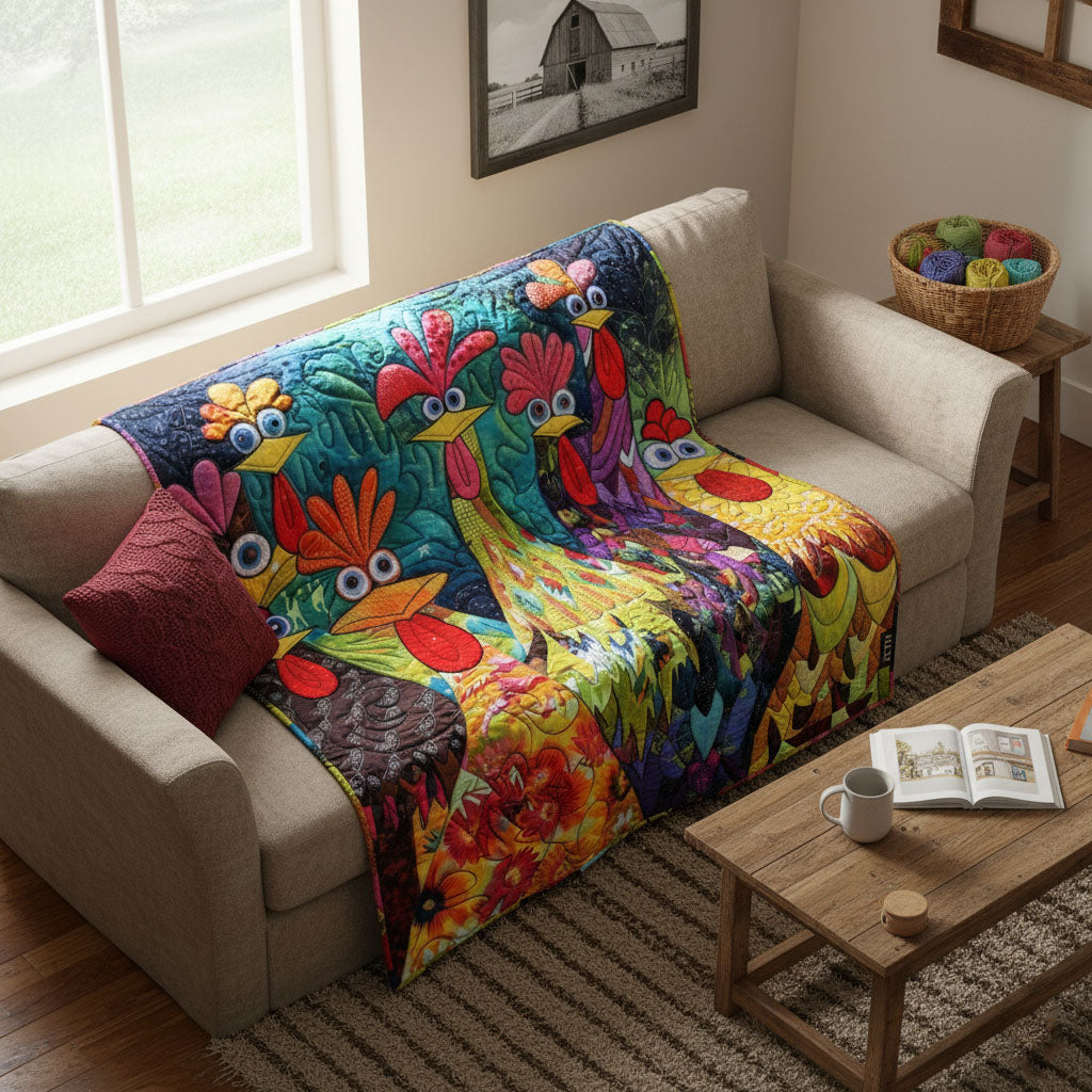 Gesteppte Decke – mit Fantasie-Hühnern NCU0PT040