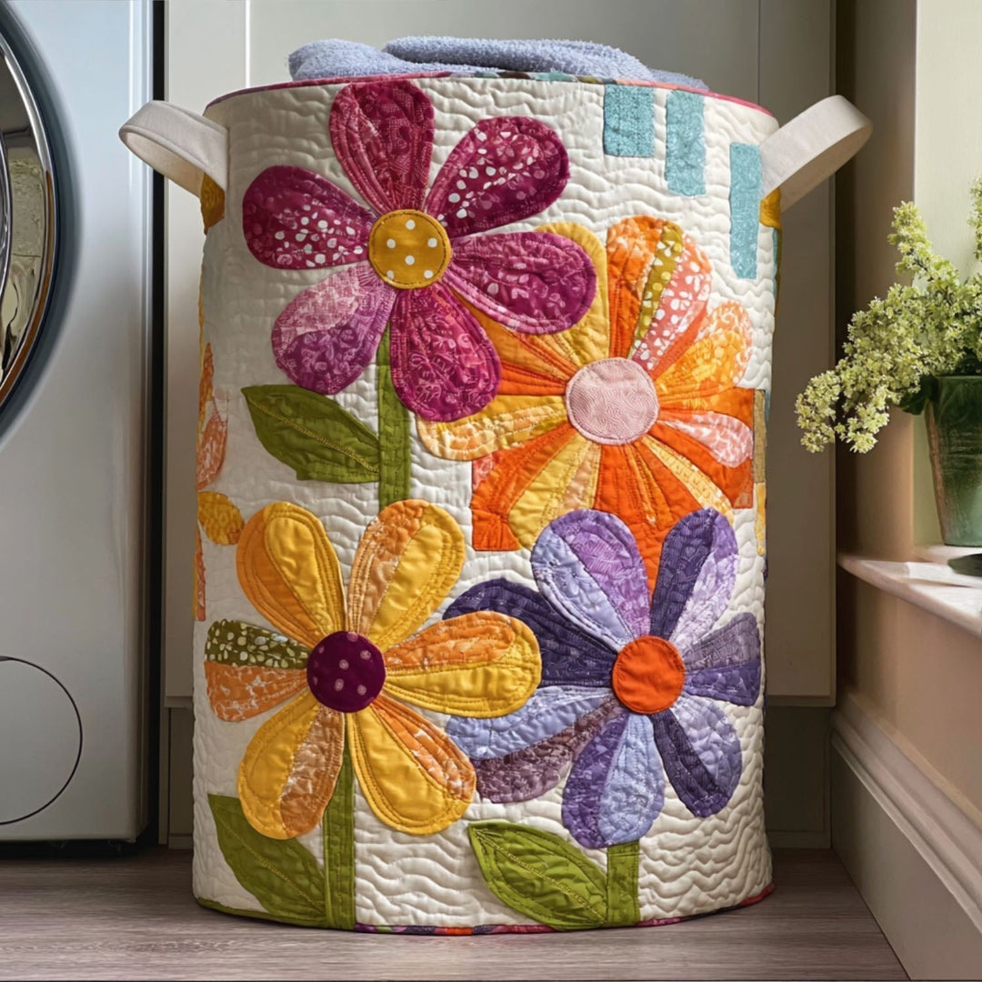 Gesteppter Wäschekorb – mit Blumenmuster NCU0QN006