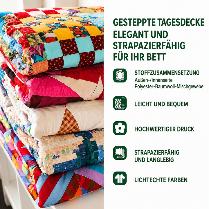 3-teiliges gestepptes Bettwäsche-Set – Das Wunder des Winters