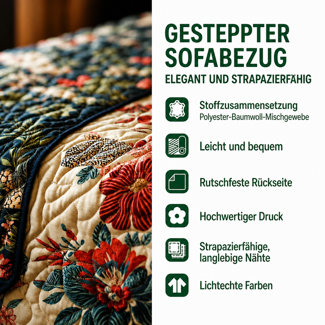 Gesteppter Sofabezug – Steppsofaüberzug mit Pfotenabdrücken NCU0VT342