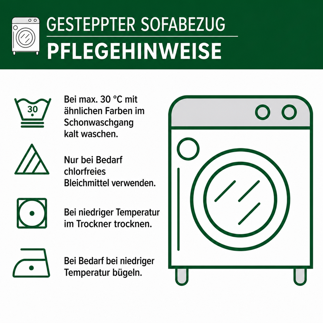 Gesteppter Sofabezug – mit Katze und Blumen NCU0HH1941