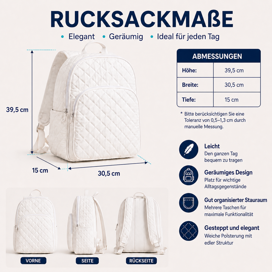 Gesteppter Rucksack mit Blumen und Bergen